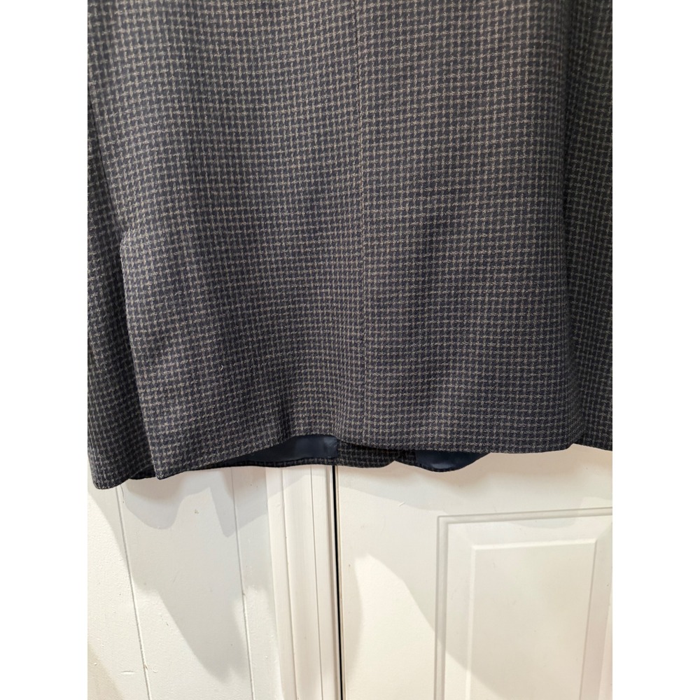 Joseph Abboud Mens 48R Wool Blazer Sport Coat Grey Brown Micro Check Made in USA - Picture 10 of 11